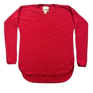 Cynthia Rowley‎ 2-Ply Cashmere Sweater Red Long Sleeve Tunic Top Women's Size L
